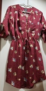 Maroon floral dress